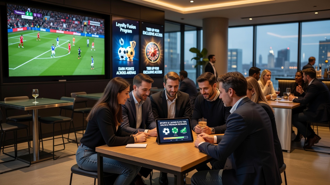 Screenshot showing integrated loyalty dashboard with sports and casino point tracking