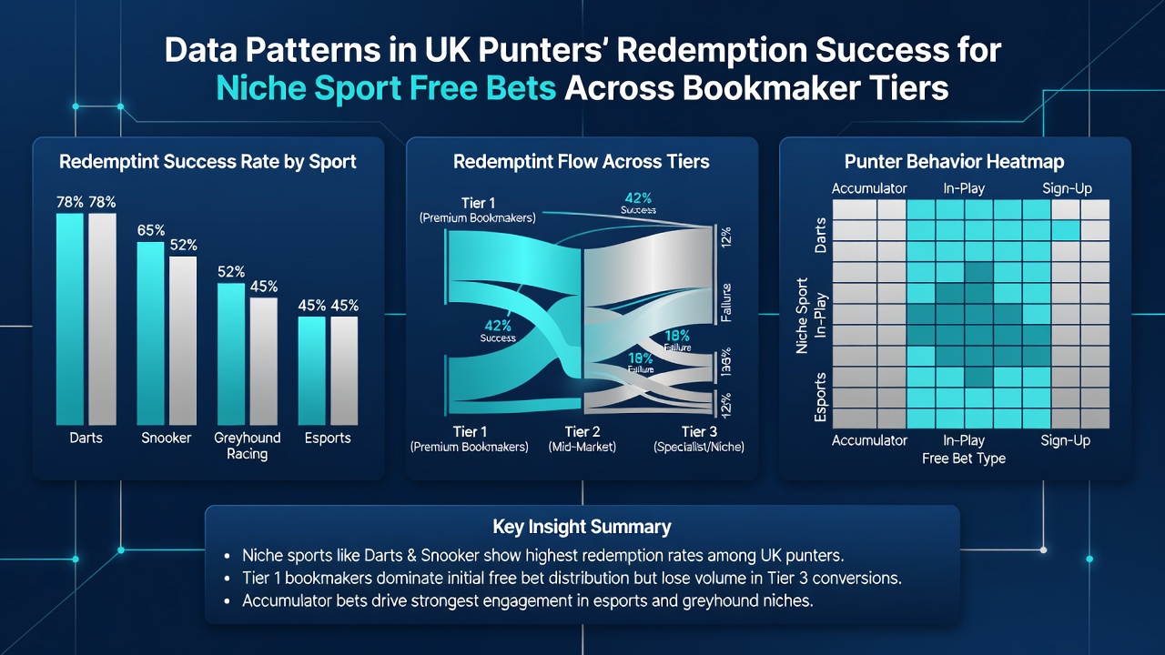 Detailed charts displaying redemption rates for niche sports free bets segmented by bookmaker tier in 2026