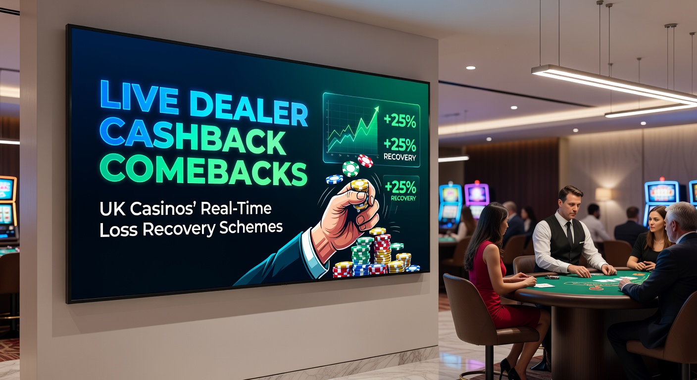 A live dealer at a blackjack table on screen, with a real-time cashback notification popping up in the corner, highlighting instant loss recovery in action