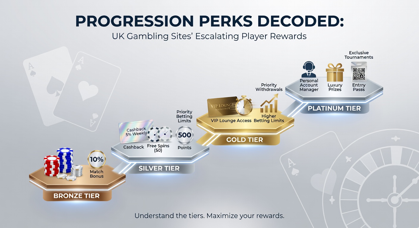 Screenshot of a UK site's VIP progression dashboard displaying tier levels, points balance, and upcoming reward unlocks with a progress bar nearing gold status