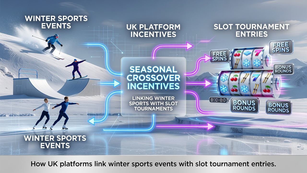Slot tournament leaderboard interface showing winter sports crossover points system and participant rankings