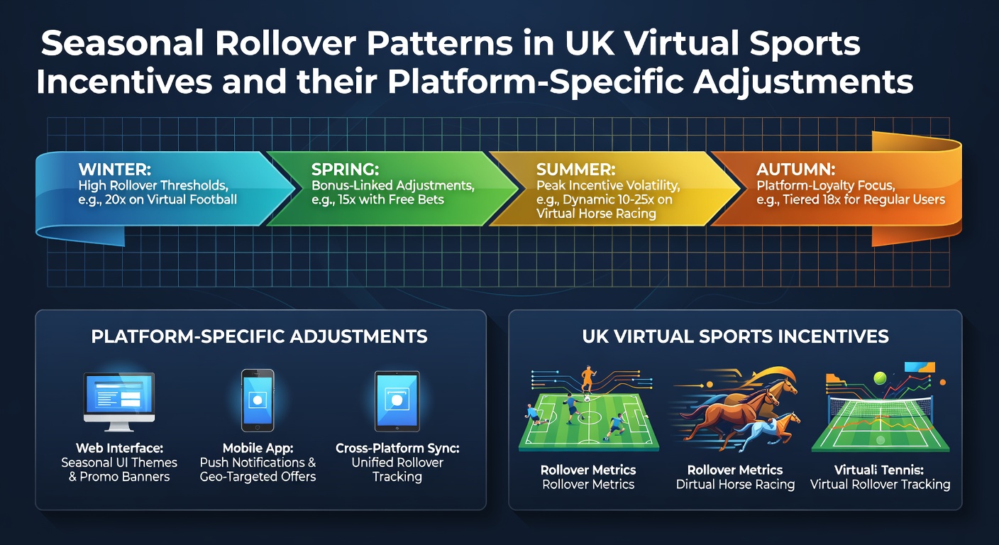 Visual representation of seasonal incentive cycles across UK virtual sports platforms showing rollover adjustments by month