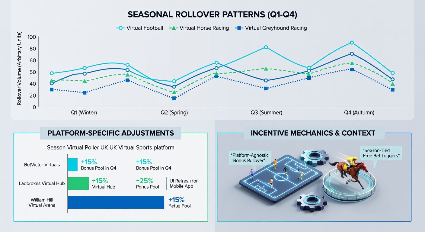 Chart illustrating platform-specific rollover threshold changes for virtual sports during summer transition periods