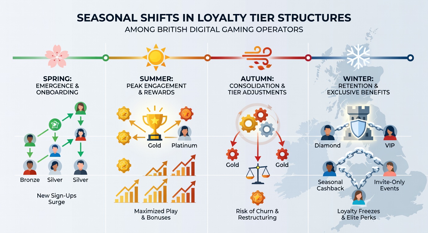 Chart showing seasonal variations in loyalty tier requirements for British gaming sites