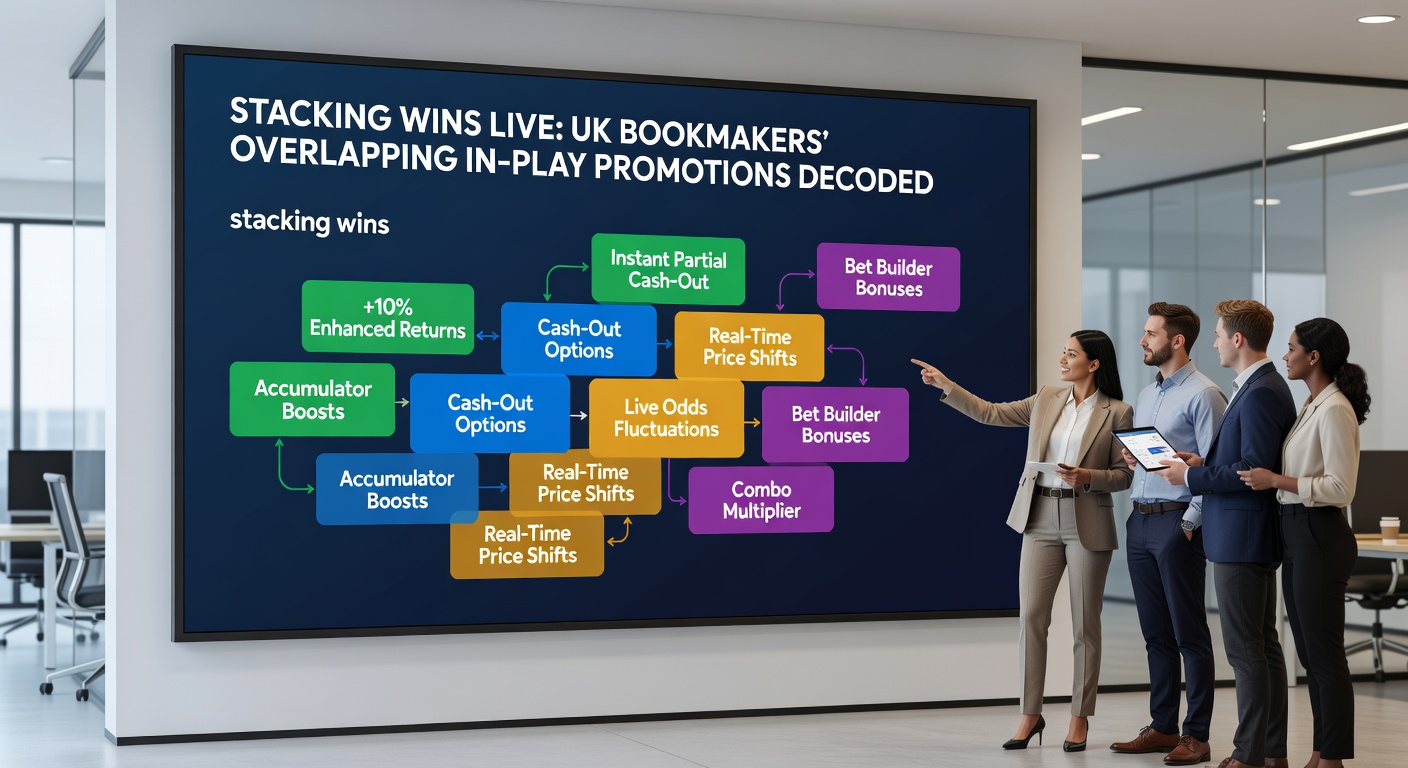 Screenshot of multiple UK bookmaker apps displaying overlapping in-play promotions during a live Premier League match