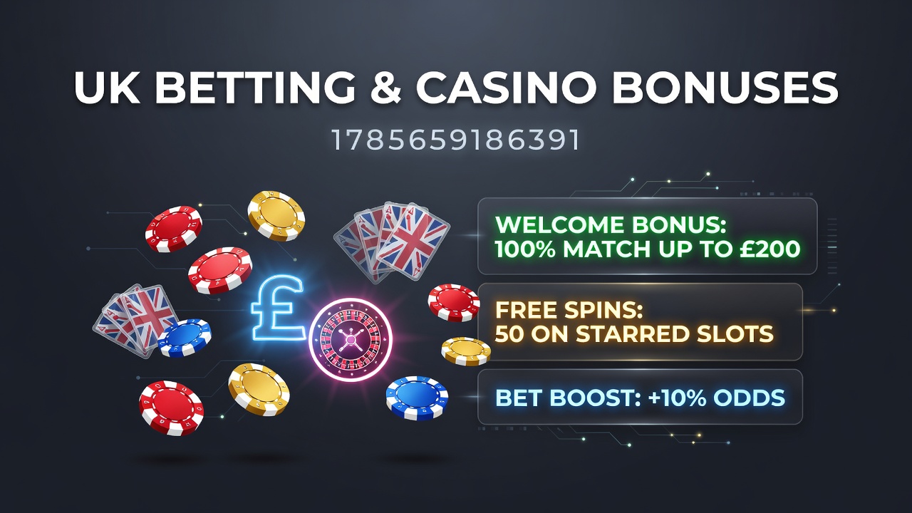 Overview of UK betting and casino bonus structures displayed on digital platforms