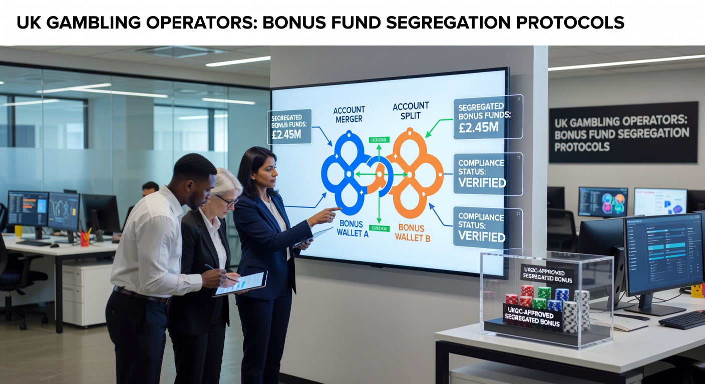 UK gambling operators managing bonus funds during account mergers and splits